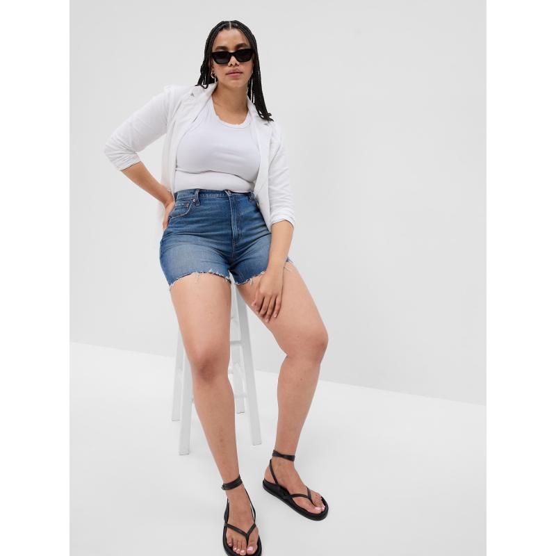 Džínsové šortky s vysokým vzrastom