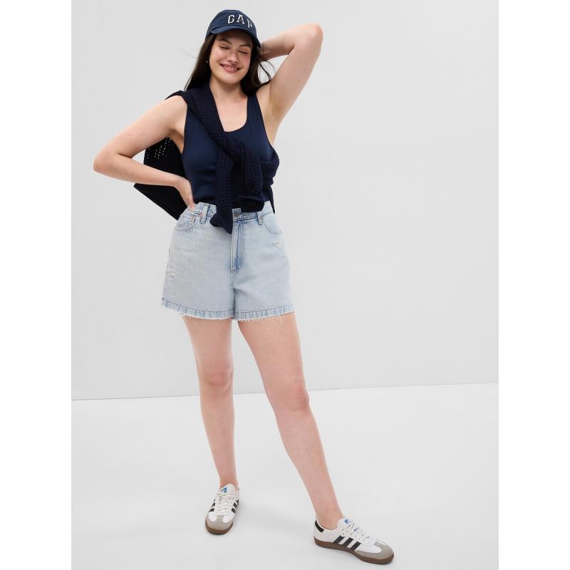 Džínsové šortky s vysokým vzrastom