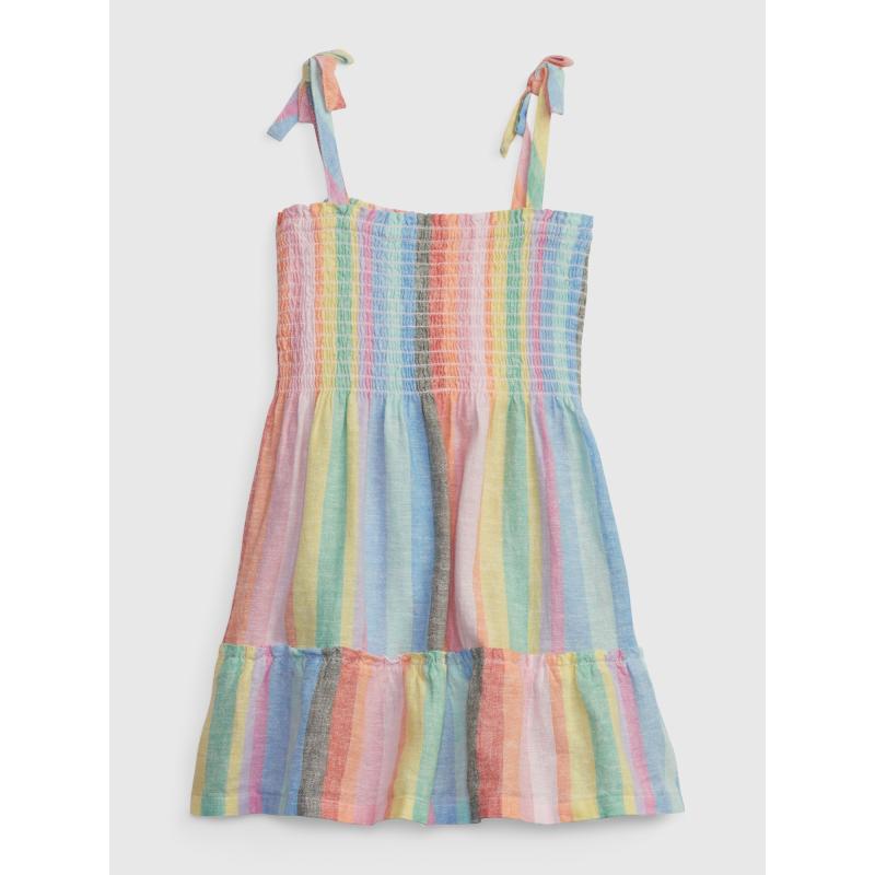 Gyerek lenvászon csíkos ruha