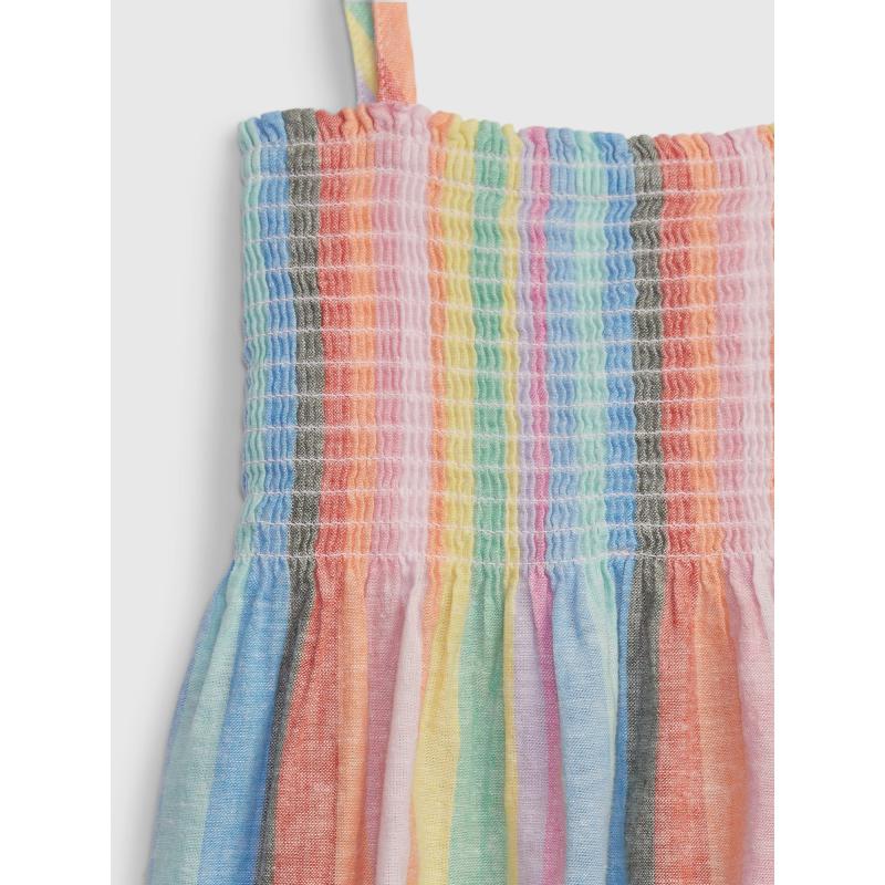 Gyerek lenvászon csíkos ruha