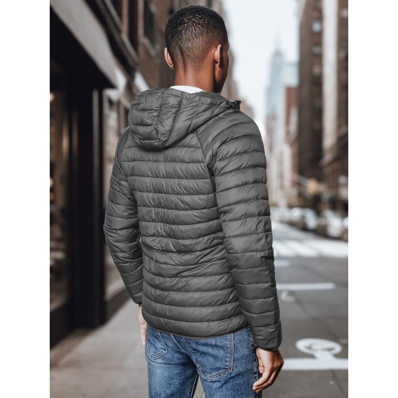 Pánská bunda přechodová prošívaná FINA tmavě šedá