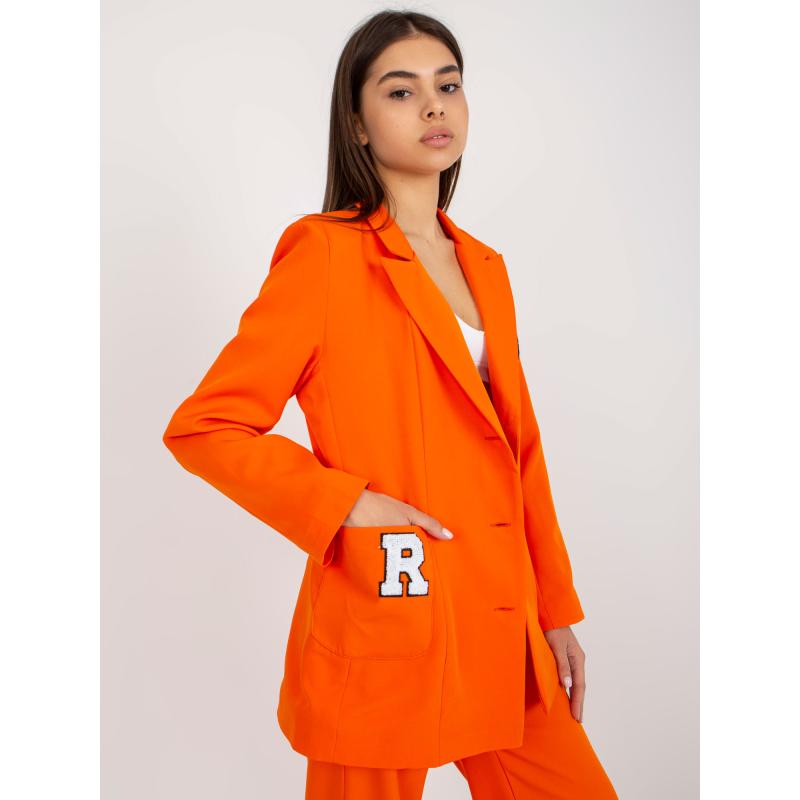 Női oversize kabát applikációkkal MARIANA narancssárga