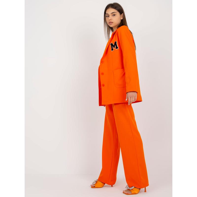 Dámské sako s nášivkami oversize MARIANA oranžové