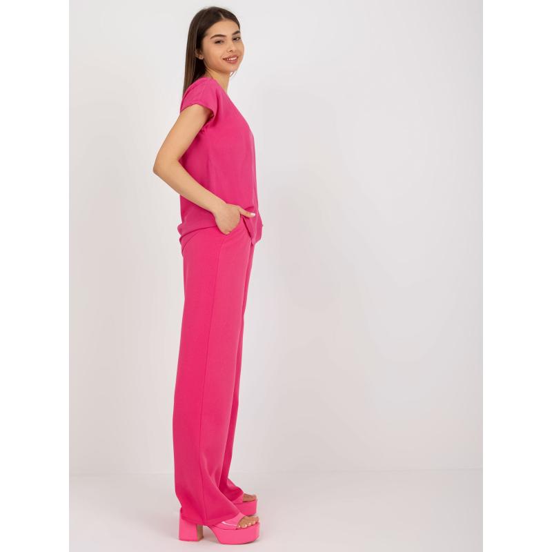 Dámská halenka s krátkým rukávem SUBLEVEL tmavě růžová 