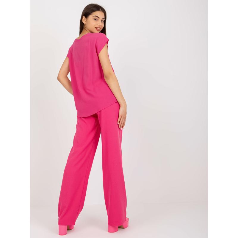 Dámská halenka s krátkým rukávem SUBLEVEL tmavě růžová 