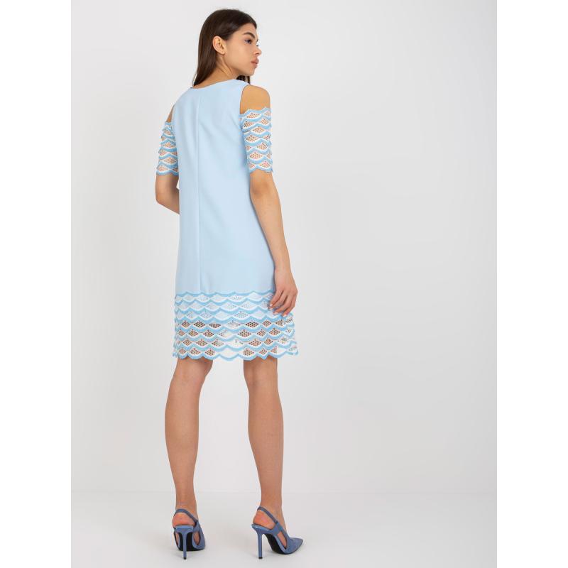 Dámské šaty se zdobením koktejlové NORA světle modré