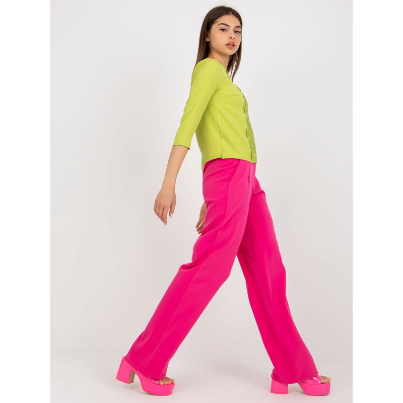 Dámská halenka s krajkovým lemem SICA limetkově zelená 