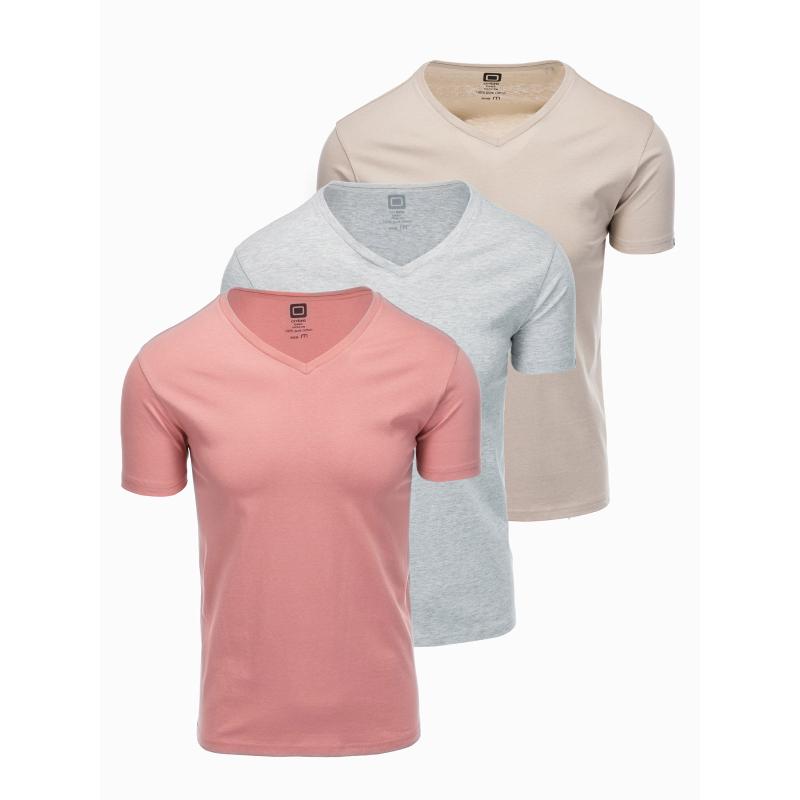 Súprava bavlnených tričiek V-NECK 3-pack V13 Z29 mix