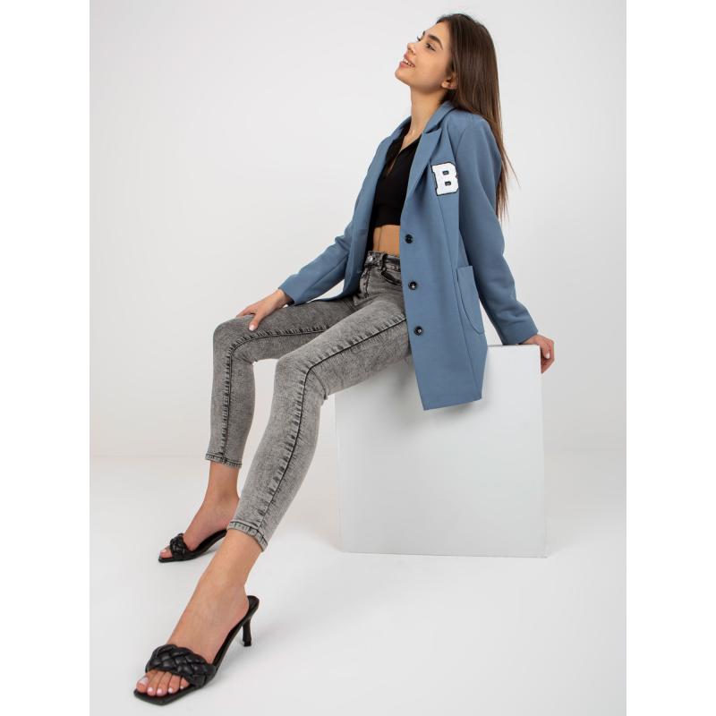 Dámske sako s nášivkami APRIL tmavo modré