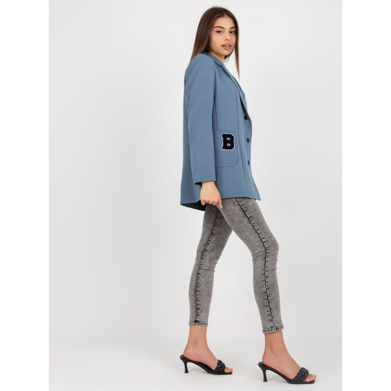 Dámske sako s nášivkami APRIL tmavo modré