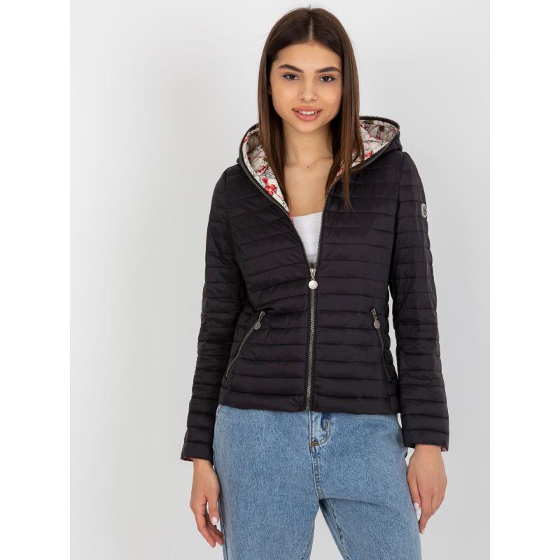 Dámska bunda s kapucňou DESTIA čierna