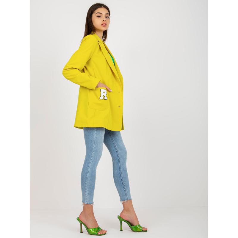 Dámska bunda s nášivkami JULIETTE žltá