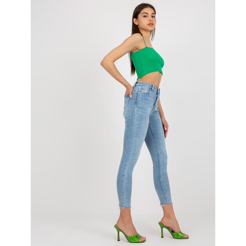 Dámske džínsy s vypasovaným strihom DULCE modré
