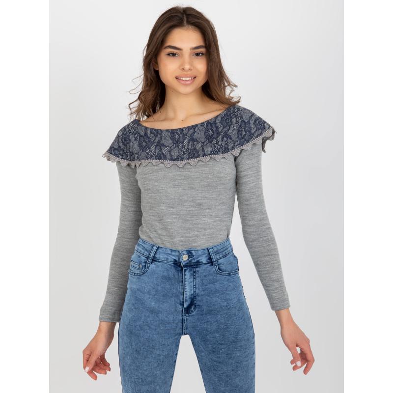 Női blúz DIANA szürke és sötétkék színben