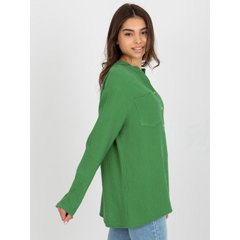 Dámská halenka volného střihu OCH BELLA zelená 