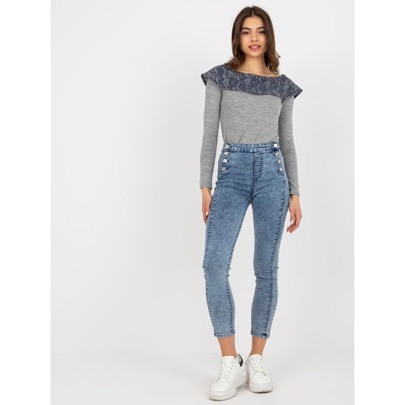 Dámské džíny s ozdobnými knoflíky PROKOPA modré