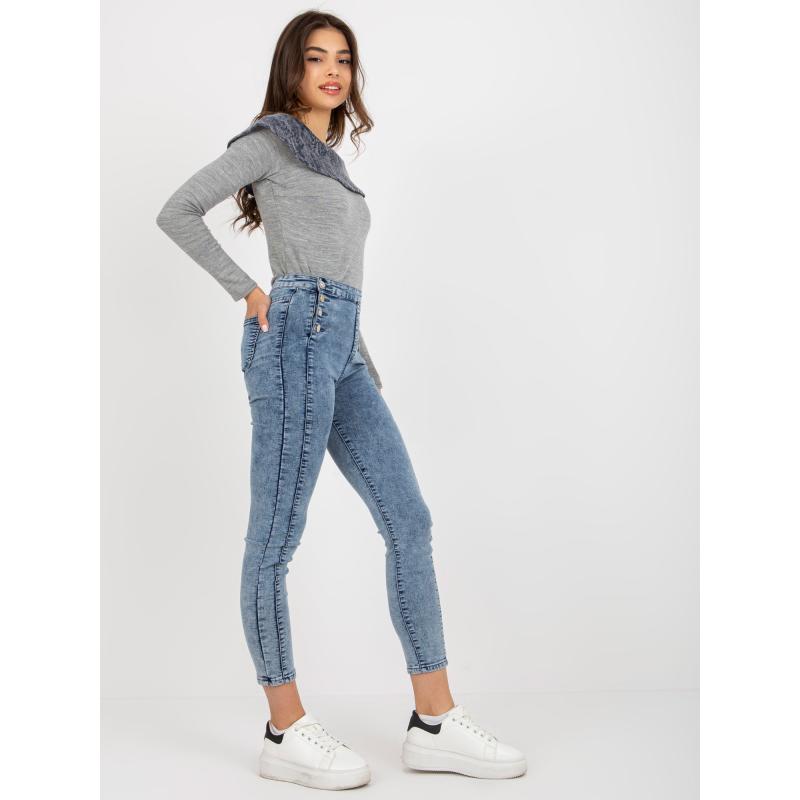 Dámské džíny s ozdobnými knoflíky PROKOPA modré