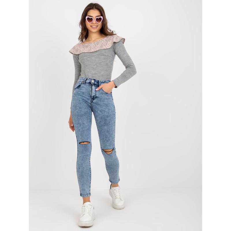 Dámské džíny s vysokým pasem METODA modré 