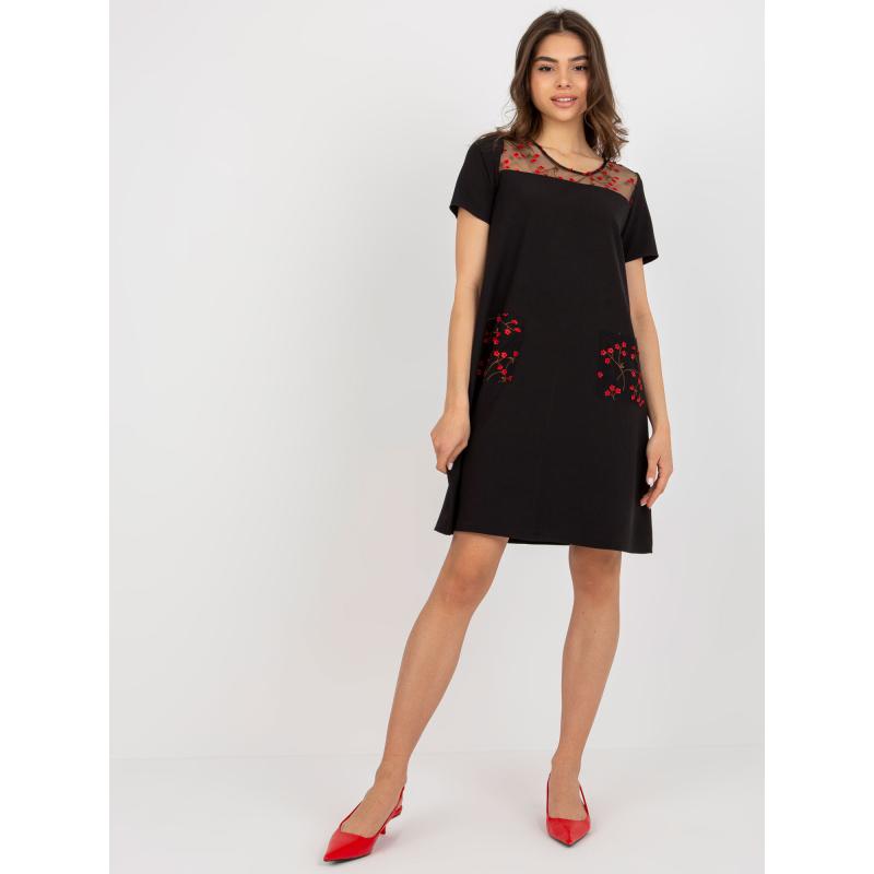Dámské šaty s krátkými rukávy IVANA černé 