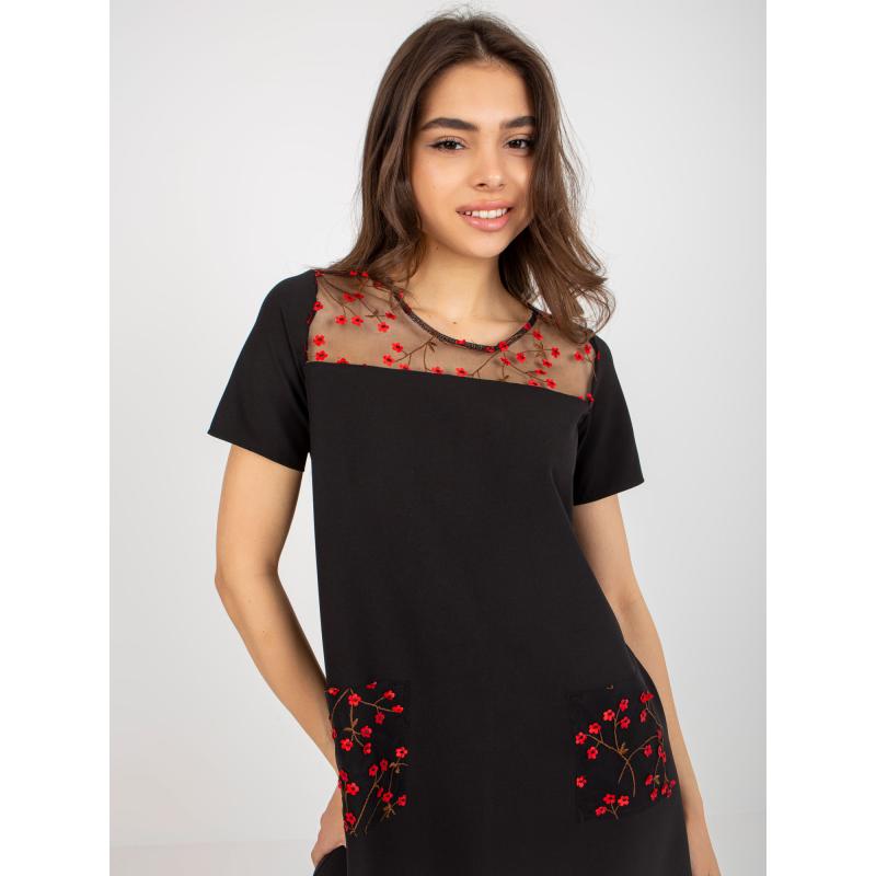 Dámské šaty s krátkými rukávy IVANA černé 