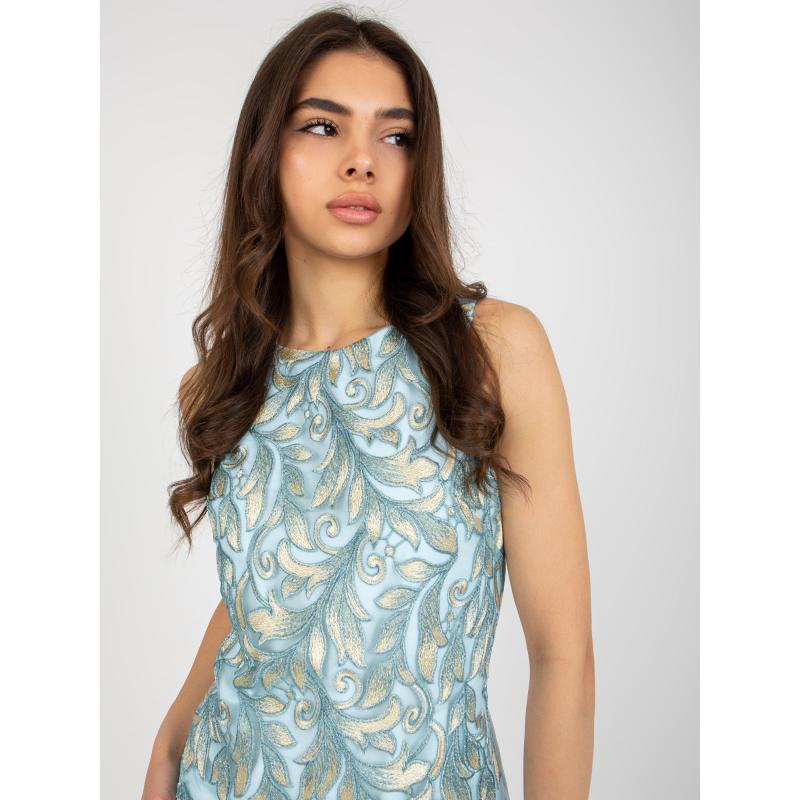 Dámské šaty se zdobeným vrškem LUJZA světle modré 