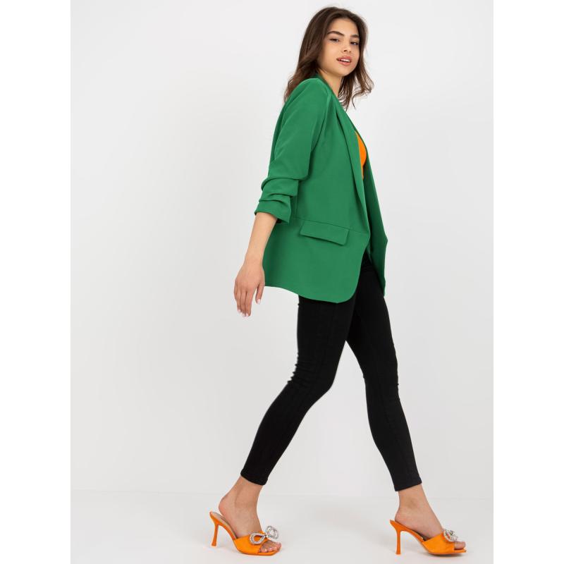 Női kabát béléssel OCH BELLA sötétzöld