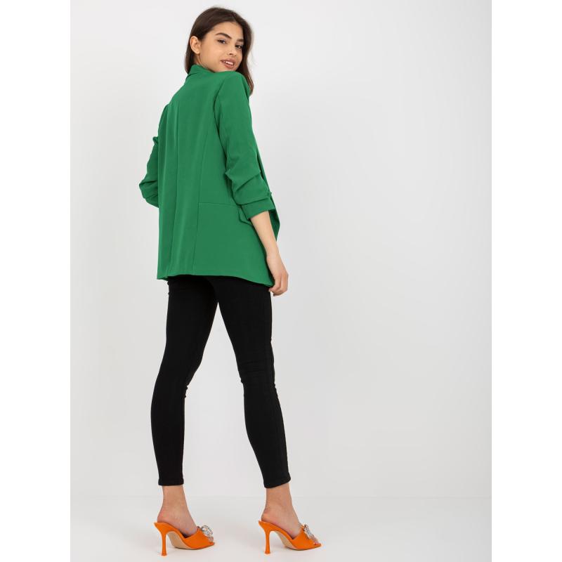 Női kabát béléssel OCH BELLA sötétzöld