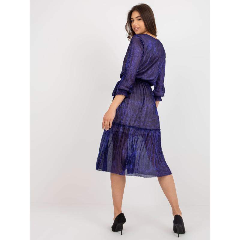 Dámské šaty s širokou volánovou sukní LUJZA námořnicky modré