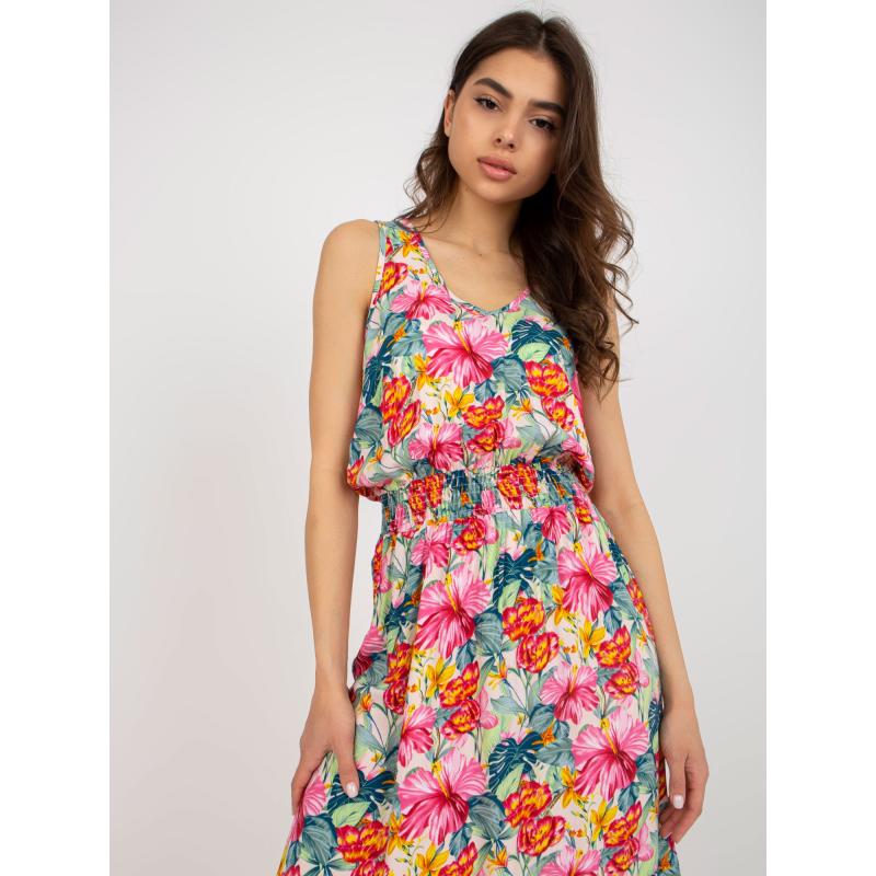 Dámské šaty bez rukávů s potiskem FRESH MADE korálové 