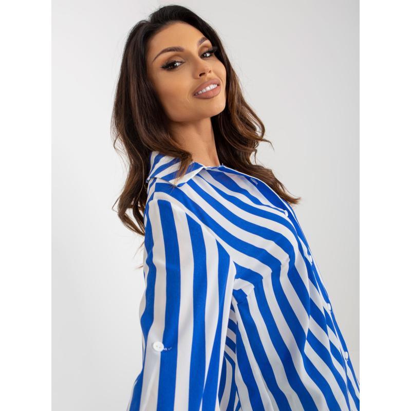 Dámská halenka s 3/4 rukávy košilová GIUSTA modrobílá