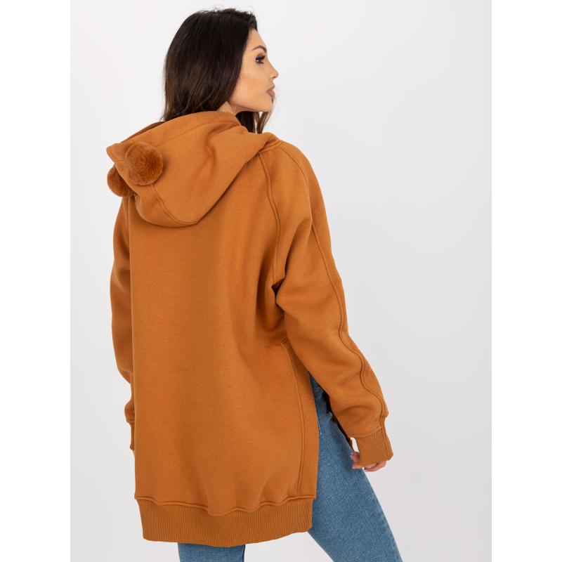 Dámská mikina s kapucí EDILA světle hnědá 