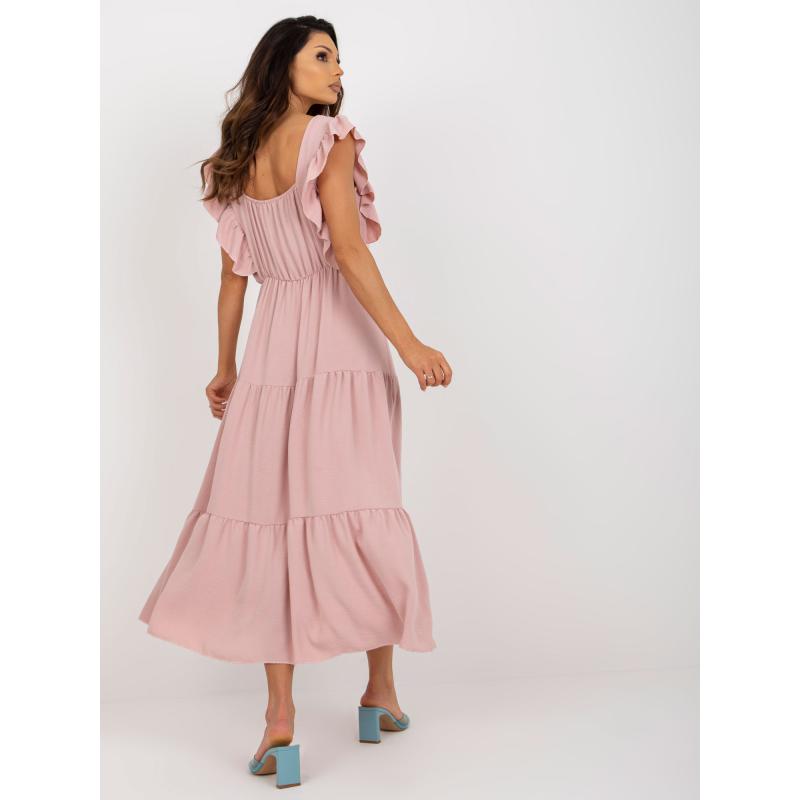 Női fodros ruha RUPEA világos rózsaszín