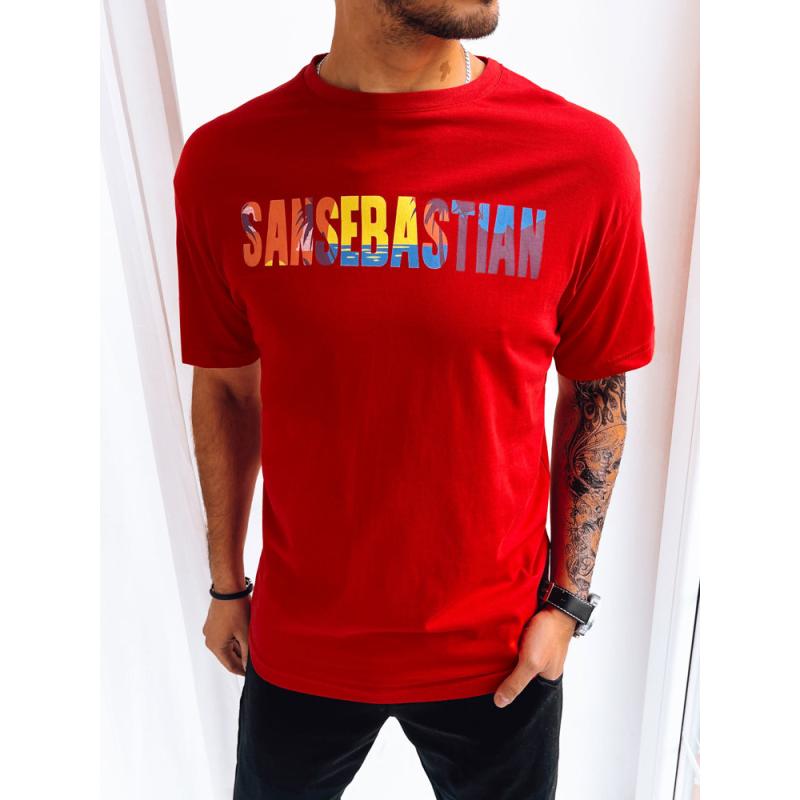 Pánske tričko s potlačou SAN červené