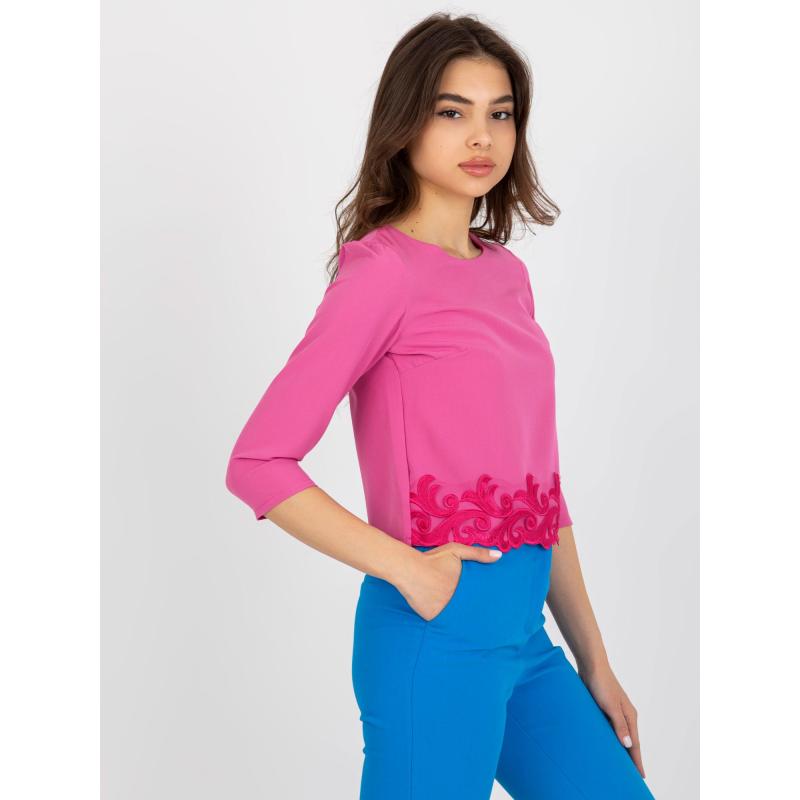 Dámská halenka s ozdobným lemováním ARNOLD růžová