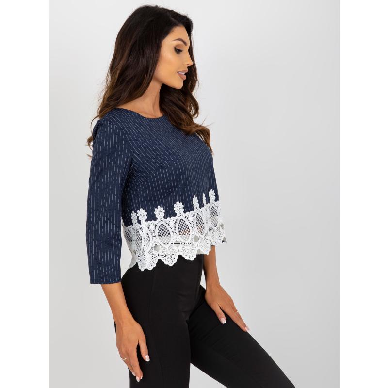 Dámská halenka s 3/4 rukávy STELA námořnicky modrá