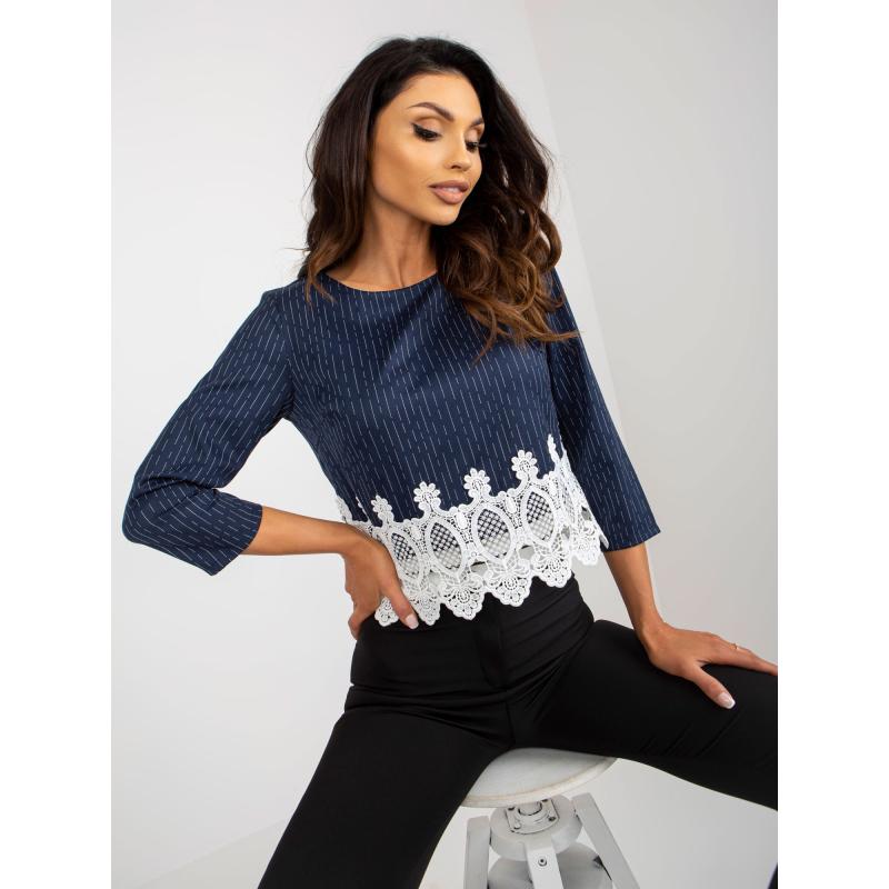 Dámská halenka s 3/4 rukávy STELA námořnicky modrá