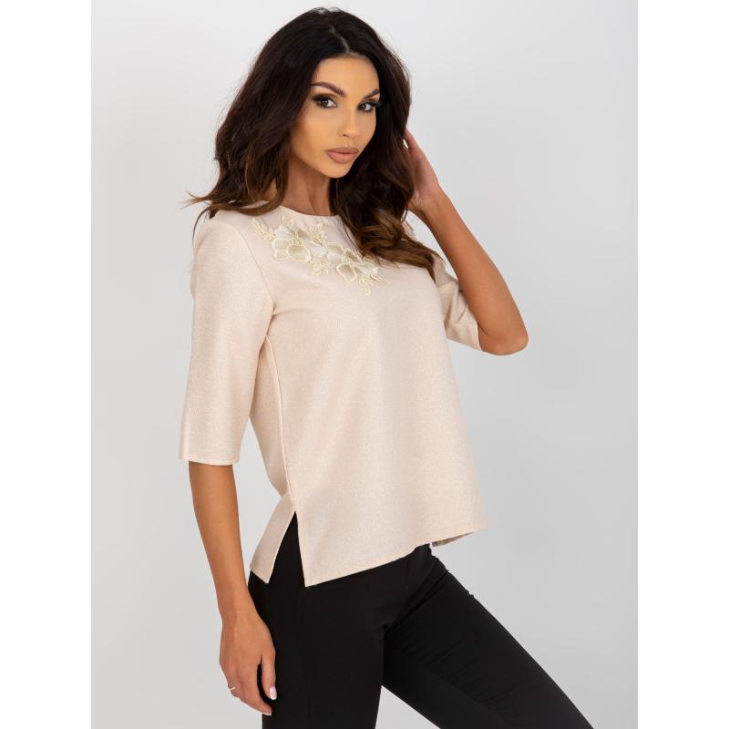 Dámská halenka s krátkým rukávem BRIGITA béžová 