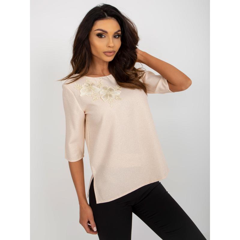 Dámská halenka s krátkým rukávem BRIGITA béžová 