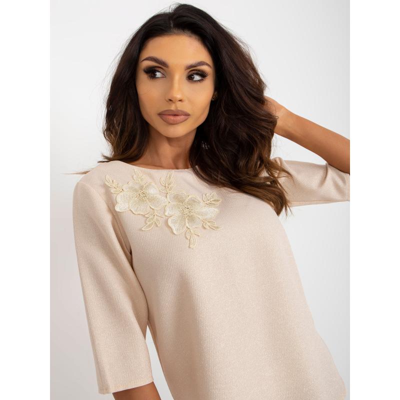 Dámská halenka s krátkým rukávem BRIGITA béžová 