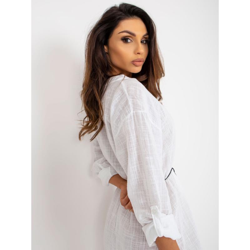 Női széles ujjú ruha OCH BELLA fehér