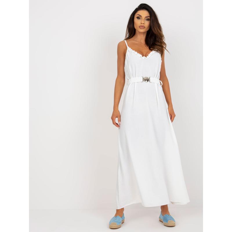 Dámské šaty s páskem OCH BELLA ecru 