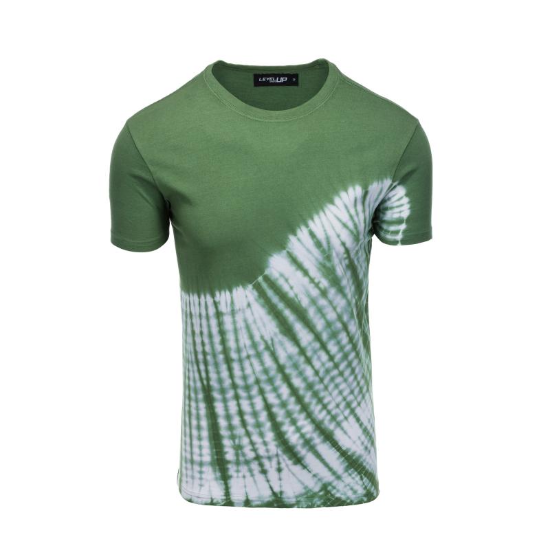 Pánske bavlnené tričko TIE DYE zelené V3 S1617