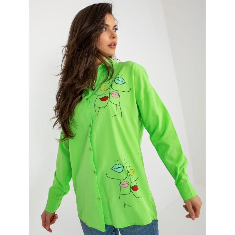 Dámska košeľa oversize s potlačou PROKOPA svetlo zelená