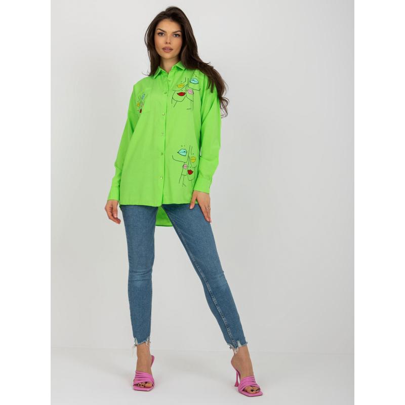 Női oversize póló PROKOPA világoszöld, nyomtatott mintával
