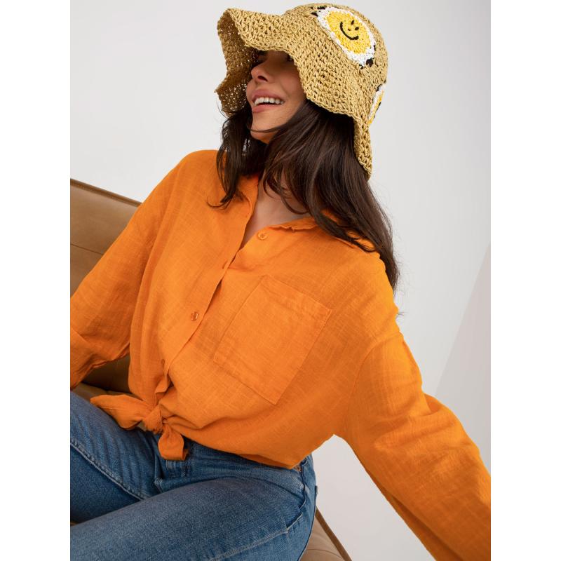 Dámská košile oversize Etta OCH BELLA oranžová 