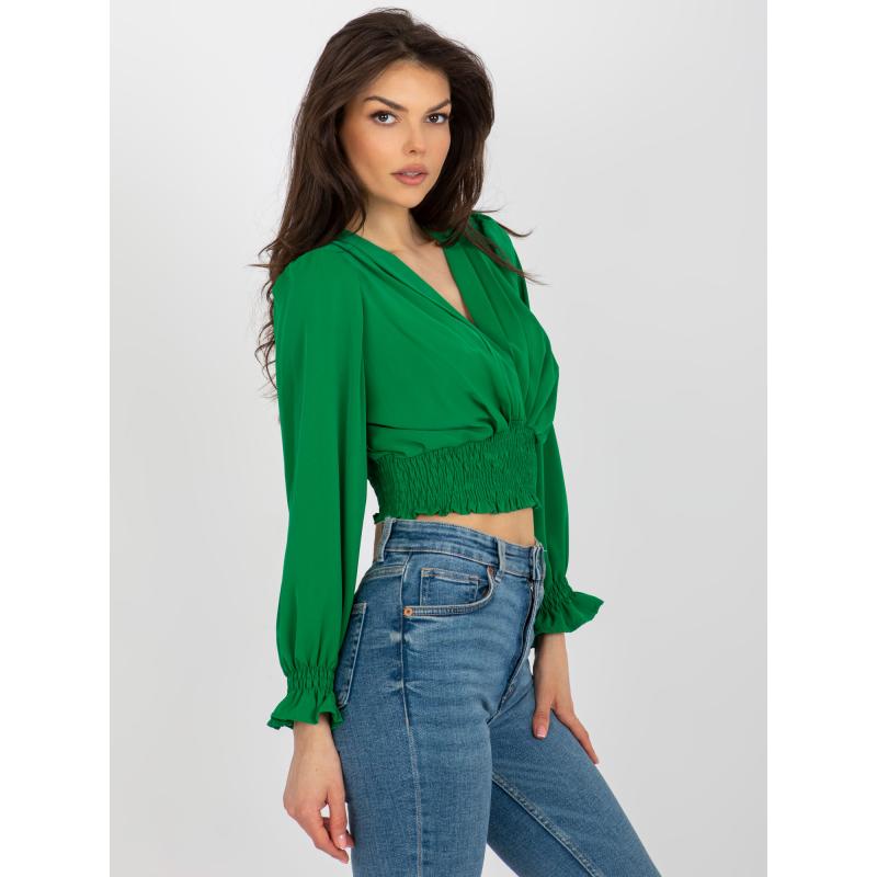 Dámská halenka s elastickými záhyby LUJZA zelená 