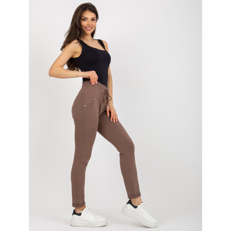 Női egyenes szárú melegítőnadrág ILJA barna