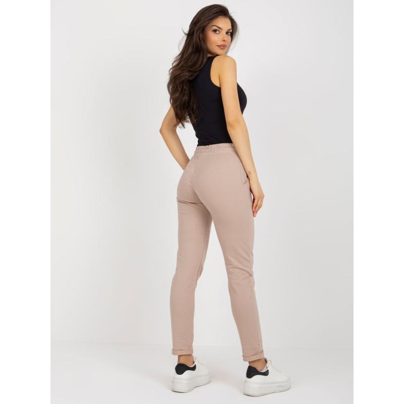 Dámské tepláky s rovnými nohavicemi DOMINIKA béžové
