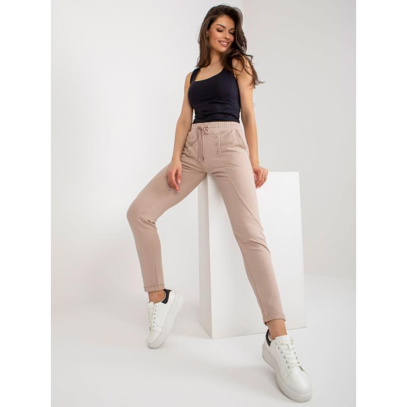 Dámské tepláky s rovnými nohavicemi DOMINIKA béžové
