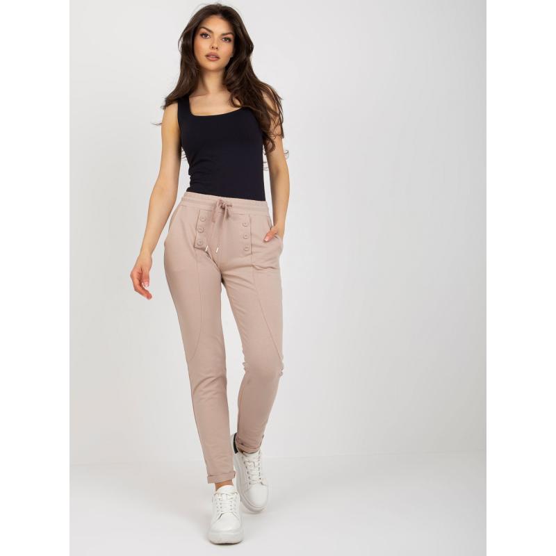 Dámské tepláky s rovnými nohavicemi DOMINIKA béžové